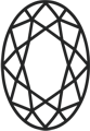 Oval cut gemstone – line drawing, top view