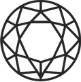 Round cut gemstone – line drawing, top view