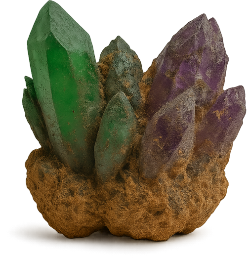 Natural gemstone formation